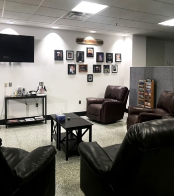 Lounge chairs and tv